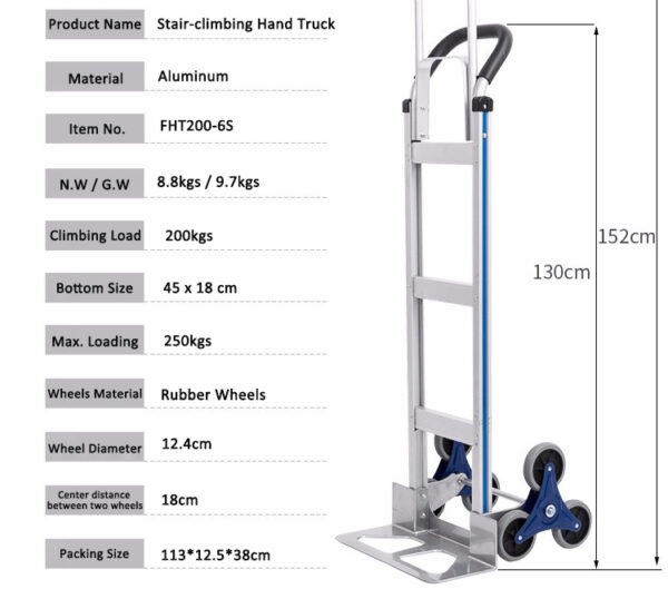 hand truck with stair climber